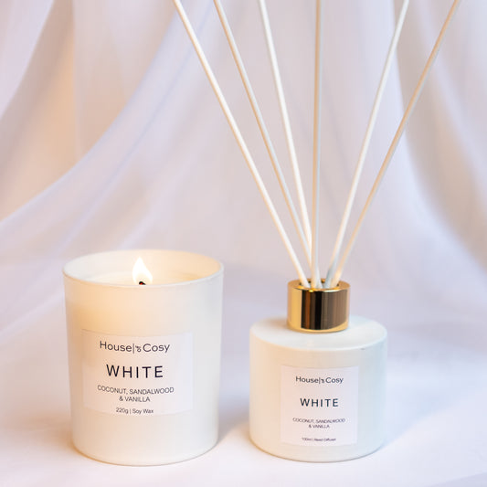 The White Collection Soy Wax Candle  & Diffuser Gift Set