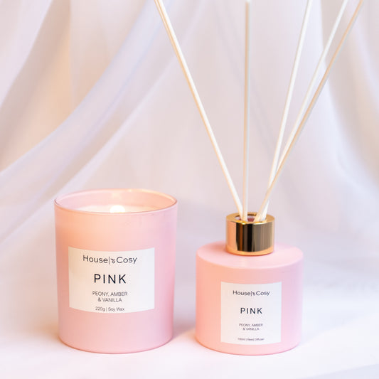 The Pink Collection Soy Wax Candle & Diffuser Gift Set