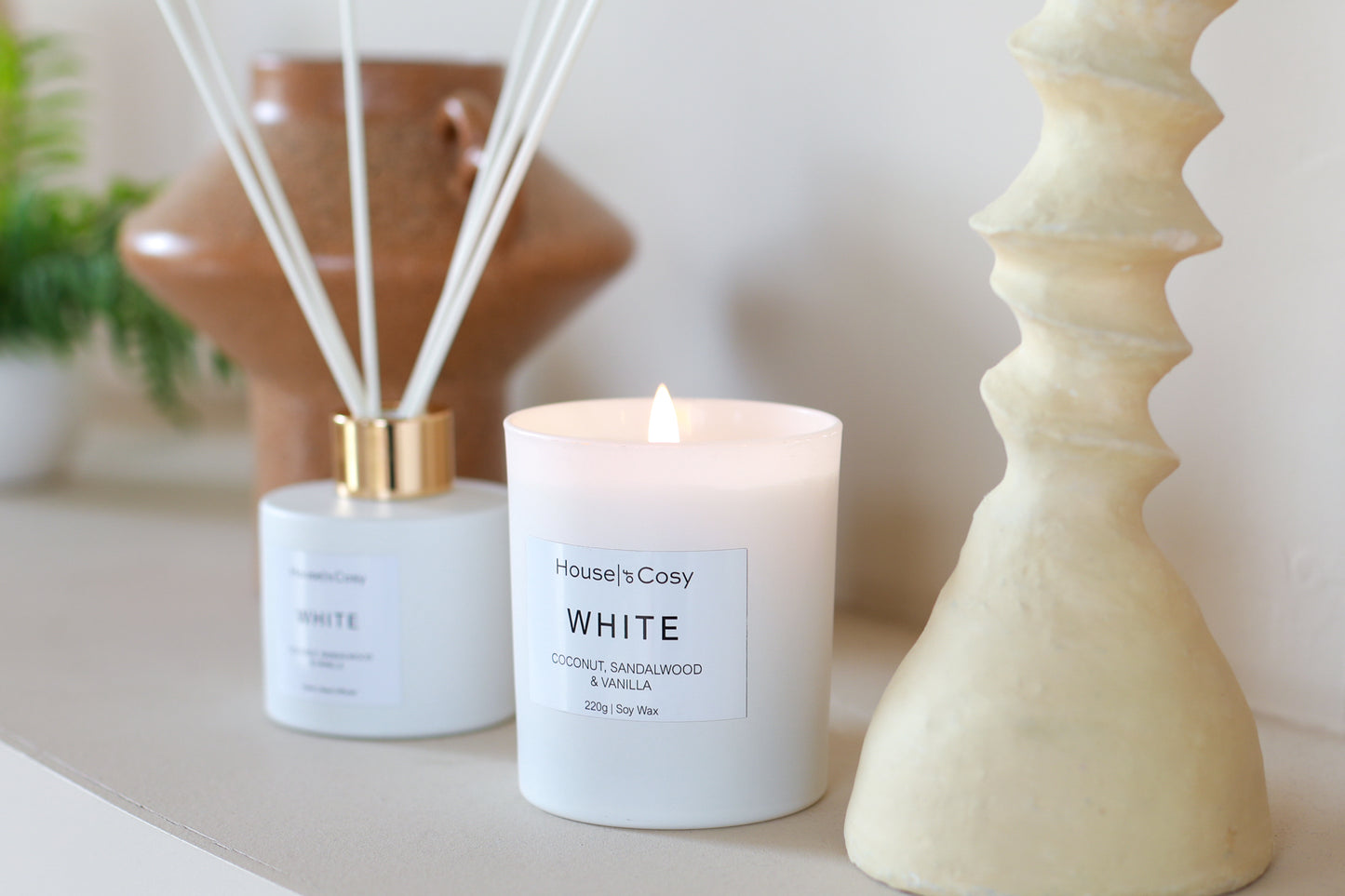 The White Collection Soy Wax Candle  & Diffuser Gift Set