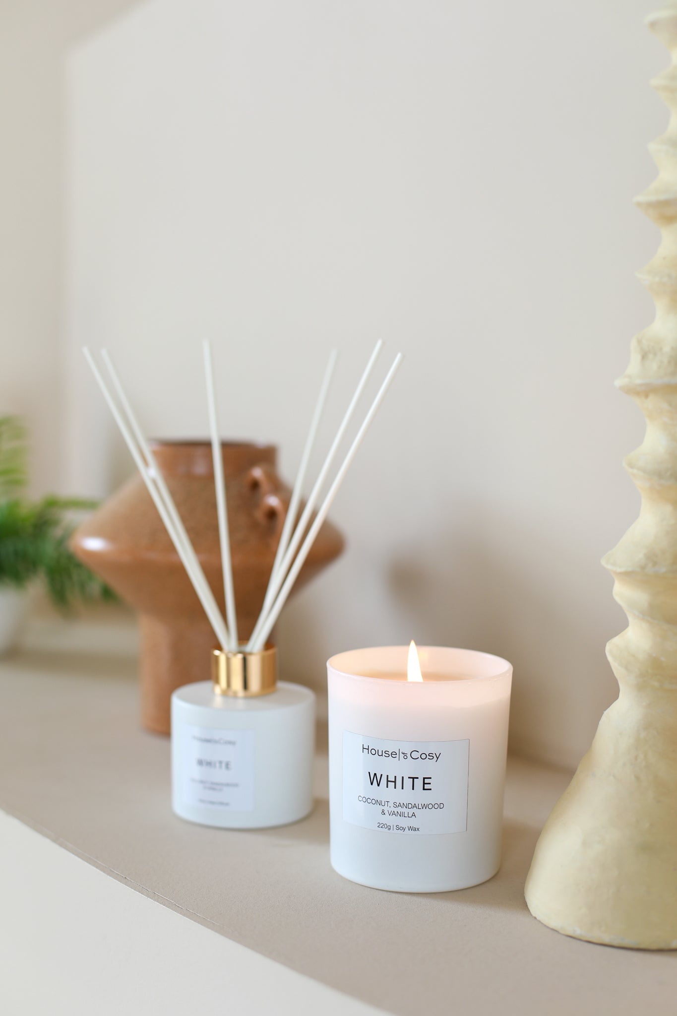 The White Collection Soy Wax Candle  & Diffuser Gift Set