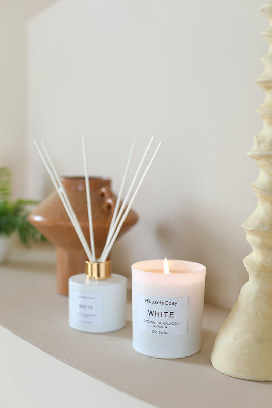 The White Collection Soy Wax Candle  & Diffuser Gift Set